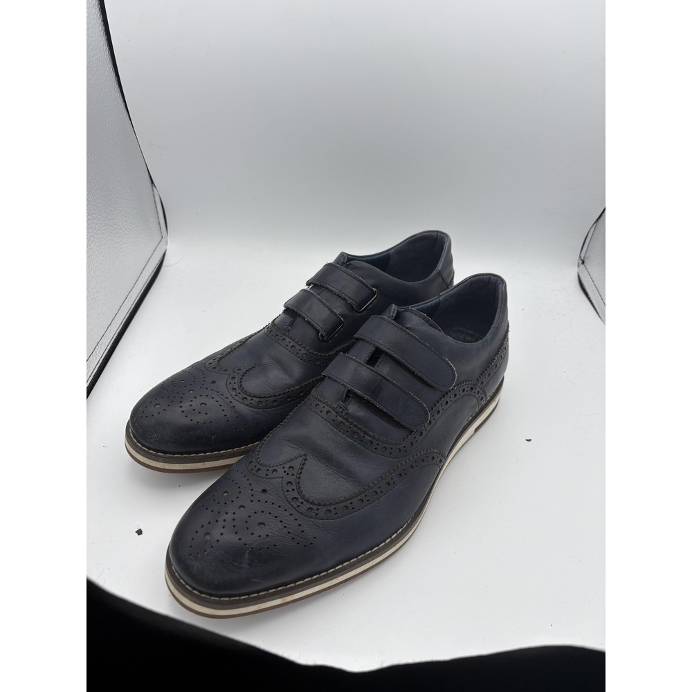 Vintage Foundry Co. Shoes Mens Size 10.5 Blue Leather Wingtip Strap Sneakers